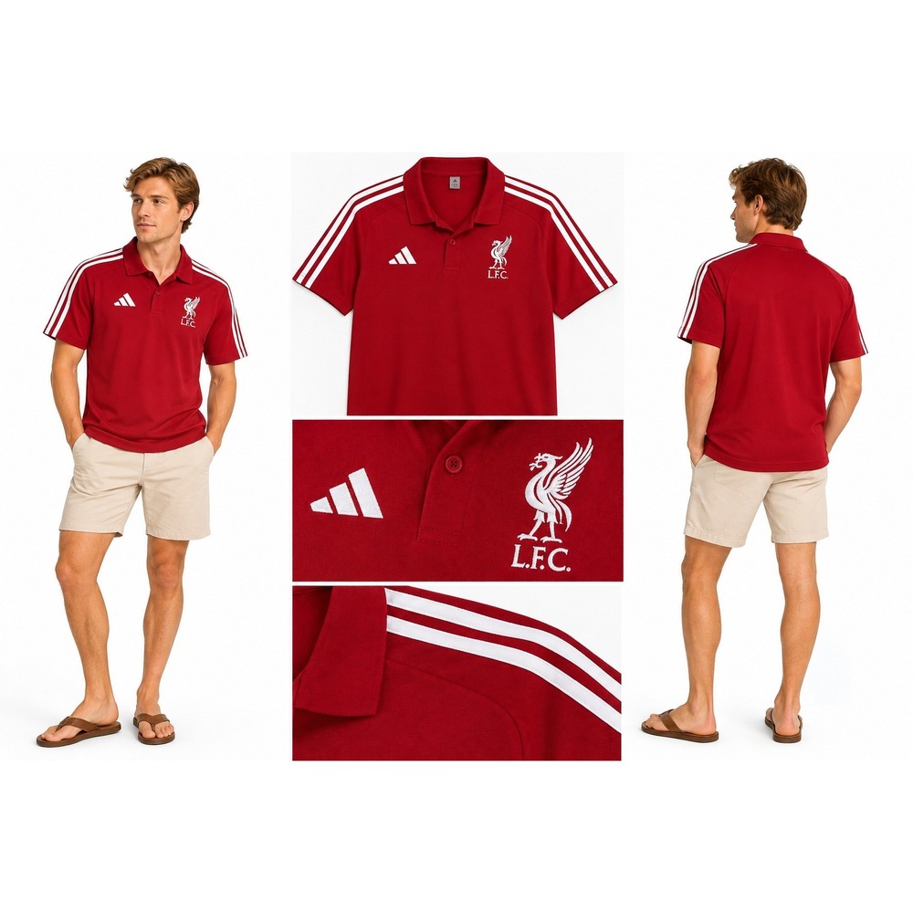 Adidas Liverpool FC DNA Polo M Red 3-Stripes Soccer Football Blokecore NWT